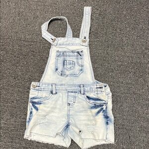 Light Wash Denim Short Overalls